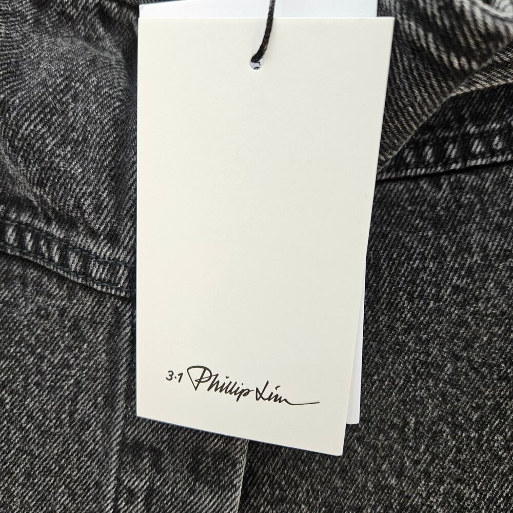 3.1 PHILLIP LIM DENIM WRAP SKIRT WOMEN'S SIZE 0 WASHED BLACK MSRP $450 NWT - Picture 5 of 7